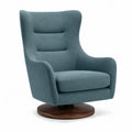 Drehsessel mit hoher Rueckenlehne aus Polyester in Petrol 78 x 88 x 108 cm