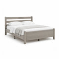 Doppelbett Bettgestell aus massivem Kiefernholz rechteckig grau 160 x 200 cm
