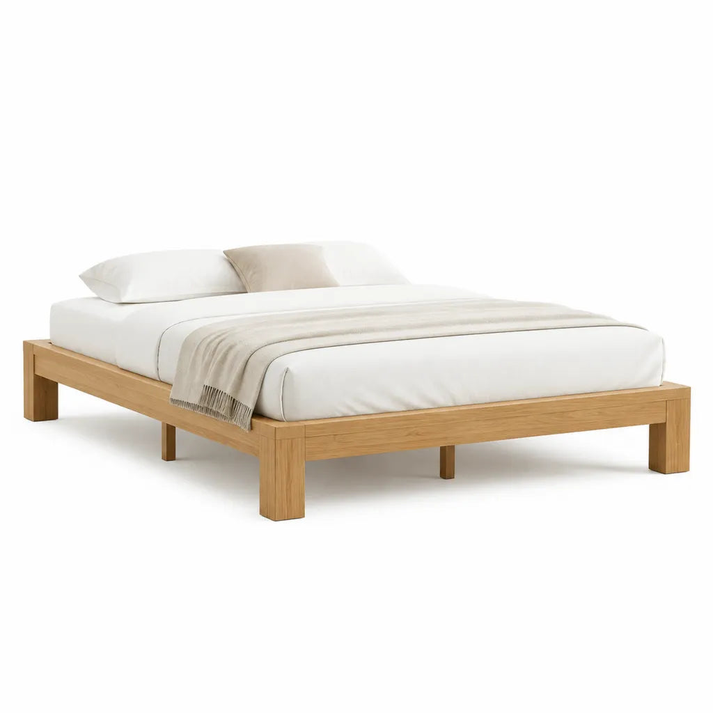 Bettgestell Doppelbett 180 x 200 cm aus Bambus Massivholz rechteckig Natur