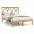 Massivholzbett Doppelbett 160 x 200 cm aus Eiche rechteckig Natur