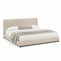 Polsterbett Doppelbettgestell 160 x 200 cm Polyester rechteckig Beige