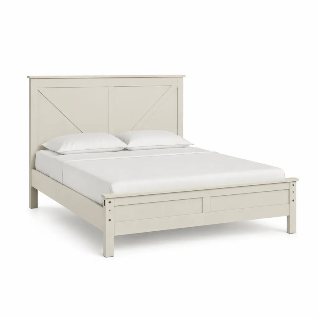 Doppelbett Bettgestell 160 x 200 cm Kiefernholz MDF rechteckig Weiss