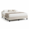 Polsterbett Doppelbett 180 x 200 cm mit Polyesterbezug Rechteckig Beige