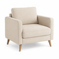 Sessel mit Armlehnen Polyesterbezug Beige 82 x 78 x 84 cm