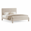 Polsterbett Bettgestell 160 x 200 cm Polyester rechteckig Beige