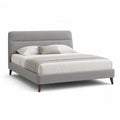 Polsterbett Doppelbett 160 x 200 cm mit Polyesterbezug Grau