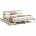 Doppelbett mit 2 Schubladen 160 x 200 cm Kiefer Massivholz rechteckig Natur