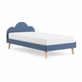 Kinderbett Bettgestell 90 x 200 cm aus MDF und Kiefer massiv wolkenfoermig Blau Natur